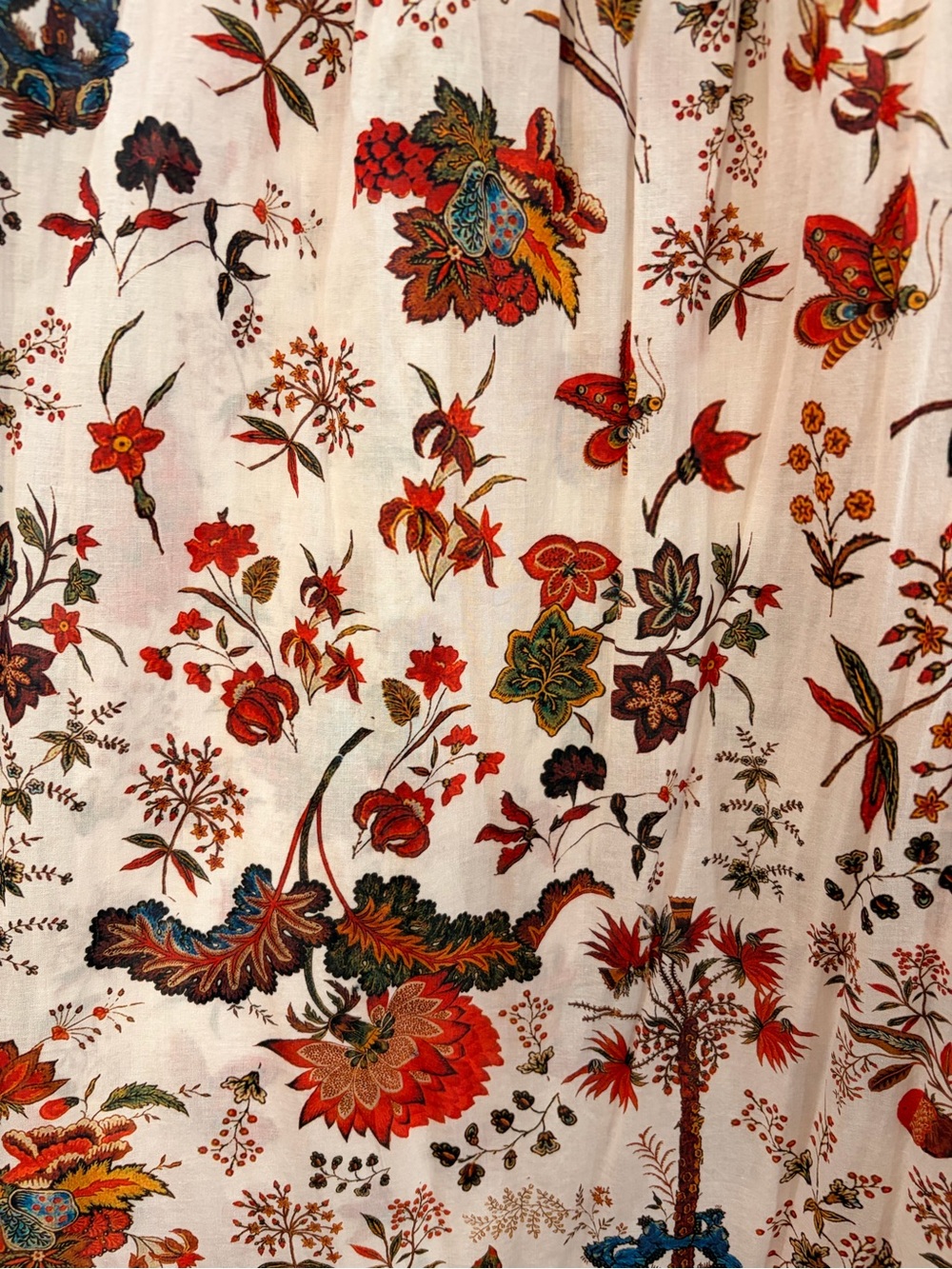 Payal Jain Bohemian Off-Shoulder Floral Maxi Dress in Cream and Red - Picture 6 of 8
